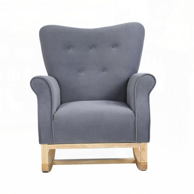 Velvet Fabric Rocking Chair by Rosdorf Park