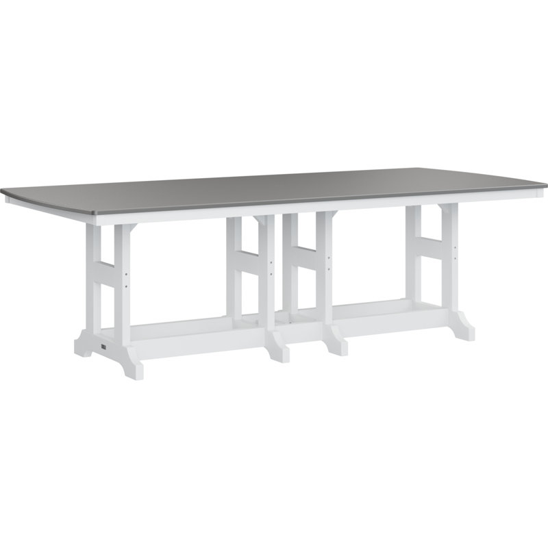 Berlin Gardens Garden Classic Regular Top With White Base Rectangular Counter Height Table, Hammered Stainless