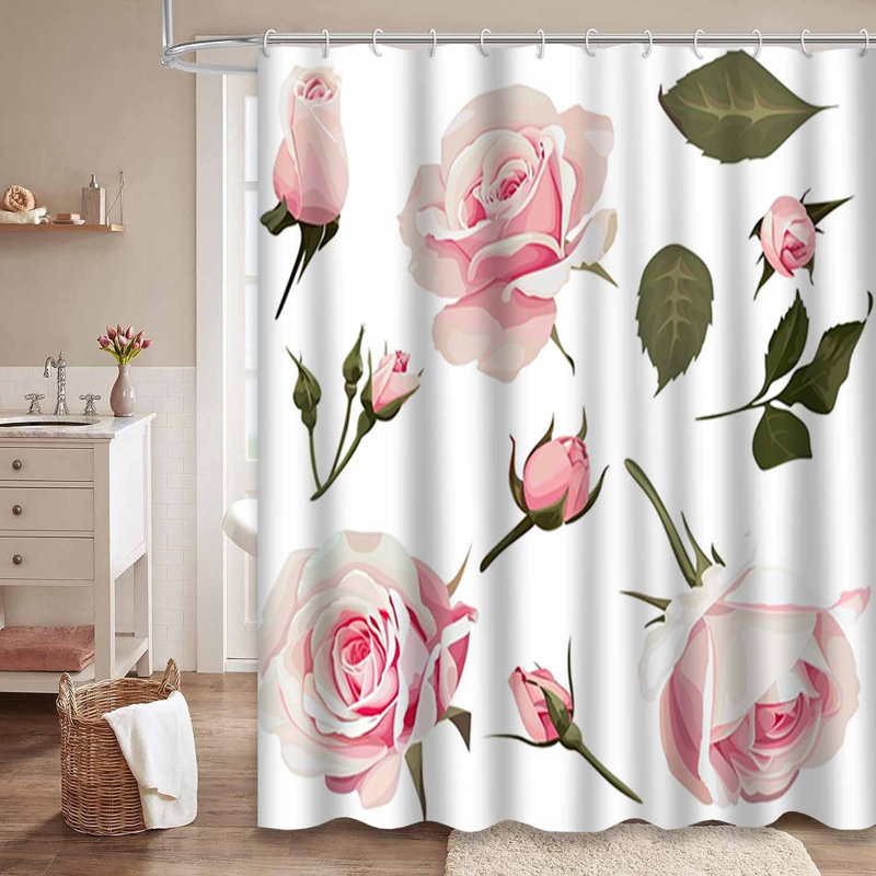 Rideau de douche imperméable Rose Blossom, L 72 po x l 84 po