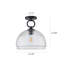 Plafonnier semi-encastré à une lumière, style moderne du milieu du siècle, avec abat-jour en verre transparent cannelé.-695463054