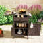 Chariot de barbecue pour l'extérieur avec abattant, plateau en acier inoxydable, rangement spacieux et roues verrouillables-126325891