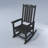 Black Outdoor All-weather HDPE Adirondack Rocker Chairs with Comfort High Backrest-117807830