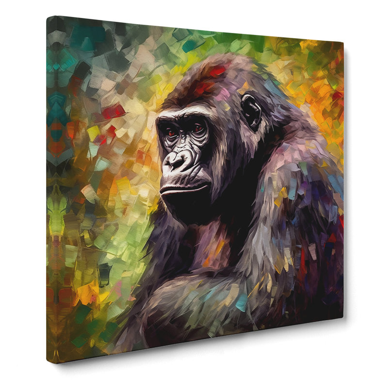 Gorilla Impressionism - Wrapped Canvas, 35cm H x 35cm W x 3cm D