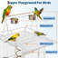 Cage à perroquet 67 po avec support roulant, cage en fer forgé Conure, cage à oiseaux en métal blanc pour petits oiseaux moyens-563567309