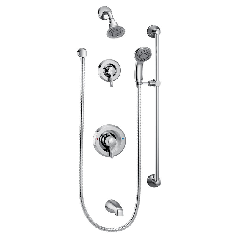 Robinet de douche commercial complet M-Dura, Chrome