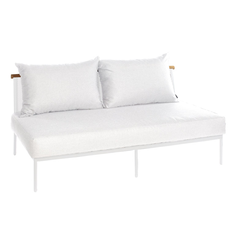 Riad Outdoor - Seat Patio Sofa, Sooty, White