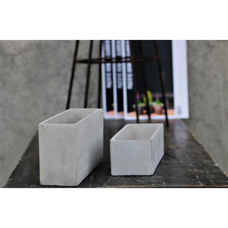 Caisson rectangulaire en béton bas et moyen (lot de 6) - Intérieur/Extérieur, 11,0 po x 3,5 po x 3,0 po - Caisse de 6