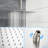 Dual Shower Head - 12 Inch Ceiling Mount With Rainfall Feature -balanced Valve
