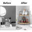 Organisateur de coin de salle de bain à 2 niveaux pour comptoir, organisateur de comptoir de salle de bain en bois, organisateur de plateau et de coiffeuse, organisateur de maquillage et de rangement de cosmétiques pour cuisine, salle de bain, commode,