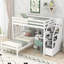 Twin Size Loft Bed with Stand-alone Bed, Storage Staircase, Desk &amp; Shelves - No Box Spring Needed, Solid Pine Wood-1427750225