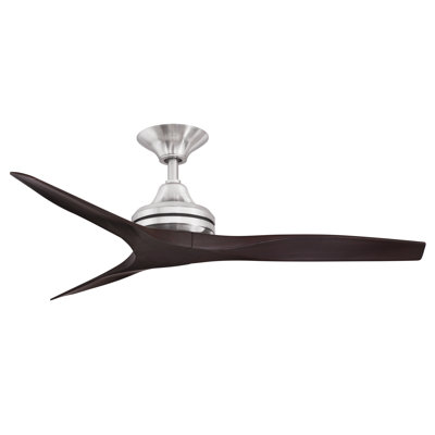 Spitfire 48 inch Indoor/Outdoor Ceiling Fan - Brushed Nickel with Walnut Blades