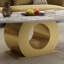 Table basse ovale moderne en pierre frittée de 49,2 po avec base en acier inoxydable-133473200-133473202