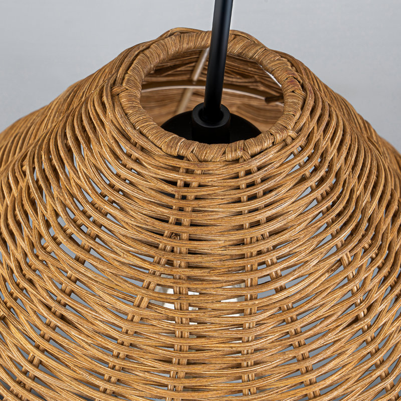 1-Light Organic Rattan Pendant Light