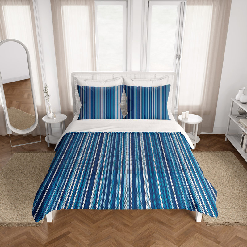 Striped Duvet Cover, King Duvet Cover + 2 King Shams