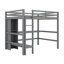 Lit mezzanine double avec tablettes multifonctionnelles et bureau sous le lit-1280697297