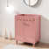 24" Freestanding Bathroom Vanity Base Only, Sink Not Included, Decorative Wavy Edge