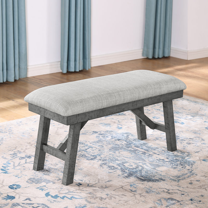 Everbert Linen Blend Upholstered Bench