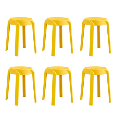 6 Pack Stackable Classroom Stools Plastic Stools Nesting Stools Colorful Round Stools Indoor Outdoor Flexible Seating Decorative Stools Chairs For Hom by George Oliver