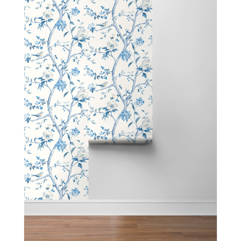 Luxe Haven 18' L x 27" W Peel and Stick Wallpaper Roll, Bluestone