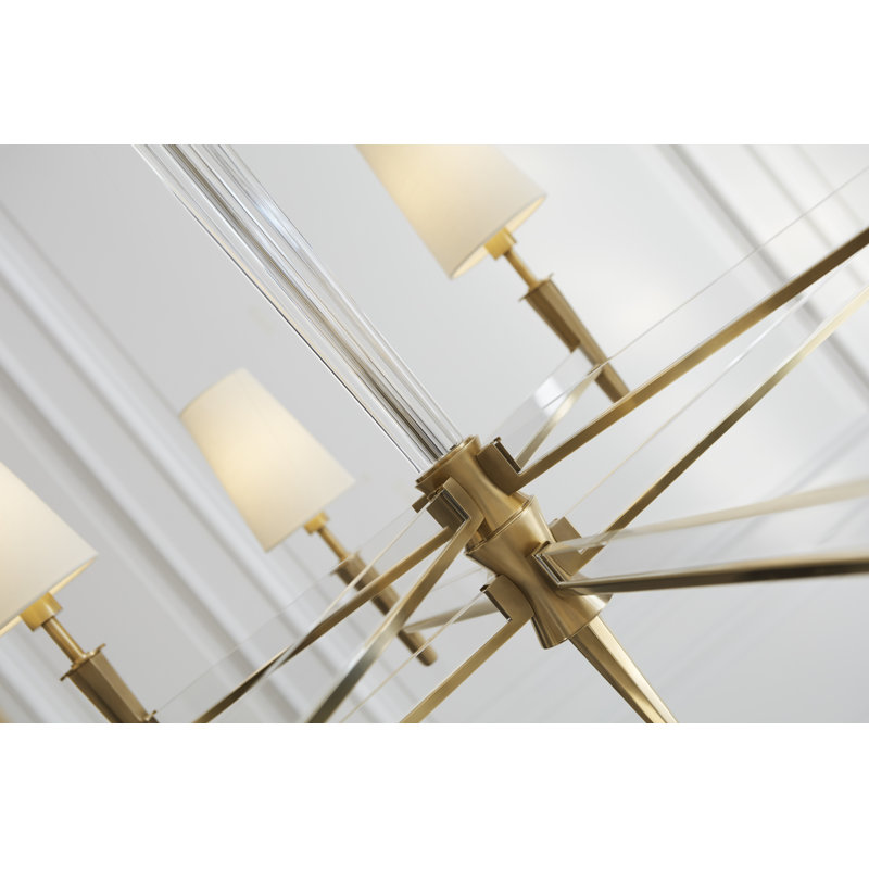 Thomas O'Brien Lyra Two Tier Chandelier, Hand-Rubbed Antique Brass