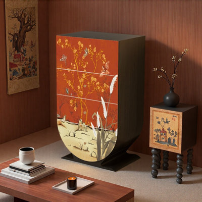 Armoire décorative à rangement latéral Retro Aesthetic