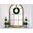 34x54.3" Large Arched Accent Mirror with Brown Frame