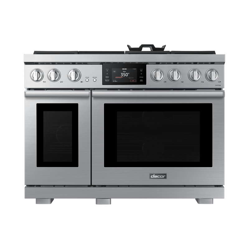 48" Dual Fuel Pro-Range 6 Burners With Griddle, Transitional, Silver, NG/LP