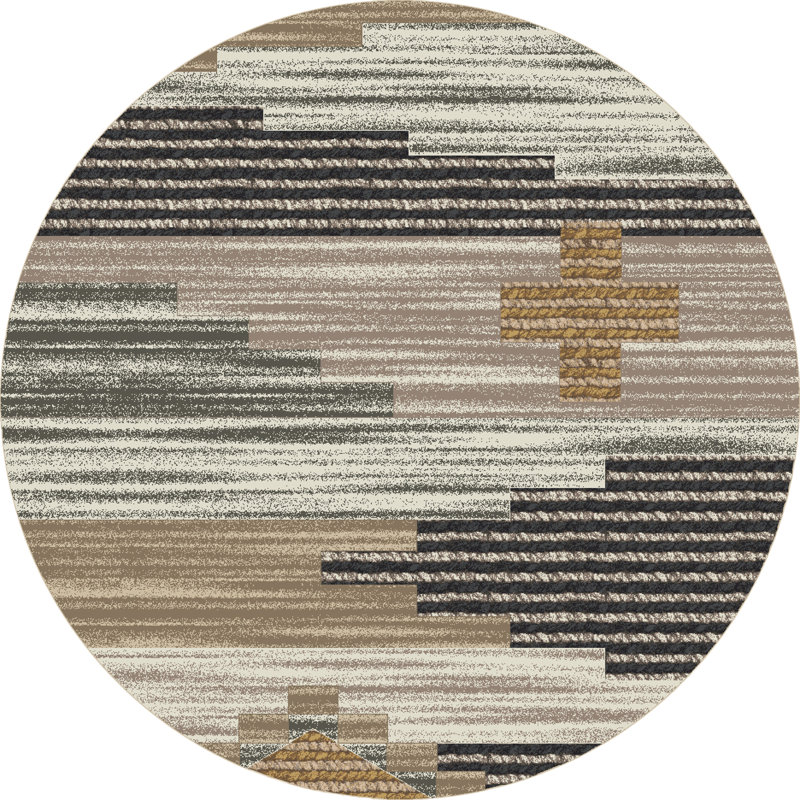 Tapis gris Brooke Southwest Contempo, Rond 8 pi
