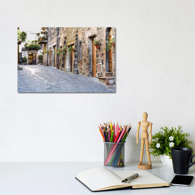 Village Street, Contignano, Siena Province, Tuscany Region, Italy by Julie Eggers - Wrapped Canvas Print, Wrapped Canvas