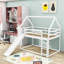 Twin Over Twin House-Shaped Bunk Bed With Slide-1927109021