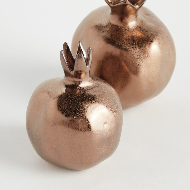 Granato Bronze Glaze Organic Pomegranate Bud Vases, Bronze