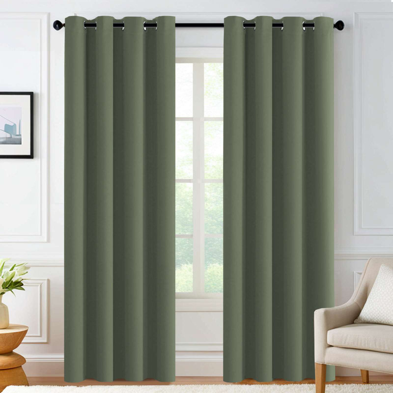 Curtains for Bedroom/Living Room 2 Panels Set - Thermal Insulated Room Darkening Grommet Top Curtains, 52" W x 84" L