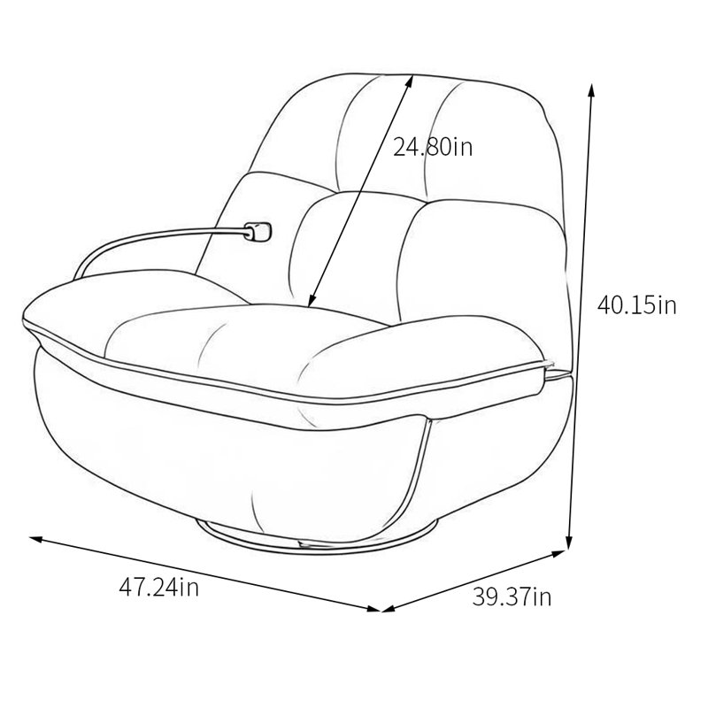 One-Click Recliner with Storage Arms, Gray