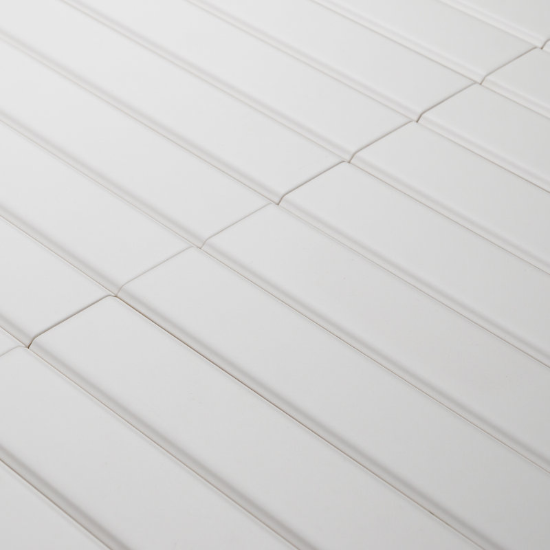 Carrelage mural mat 2 "x 10" Tinte, Blanc mat
