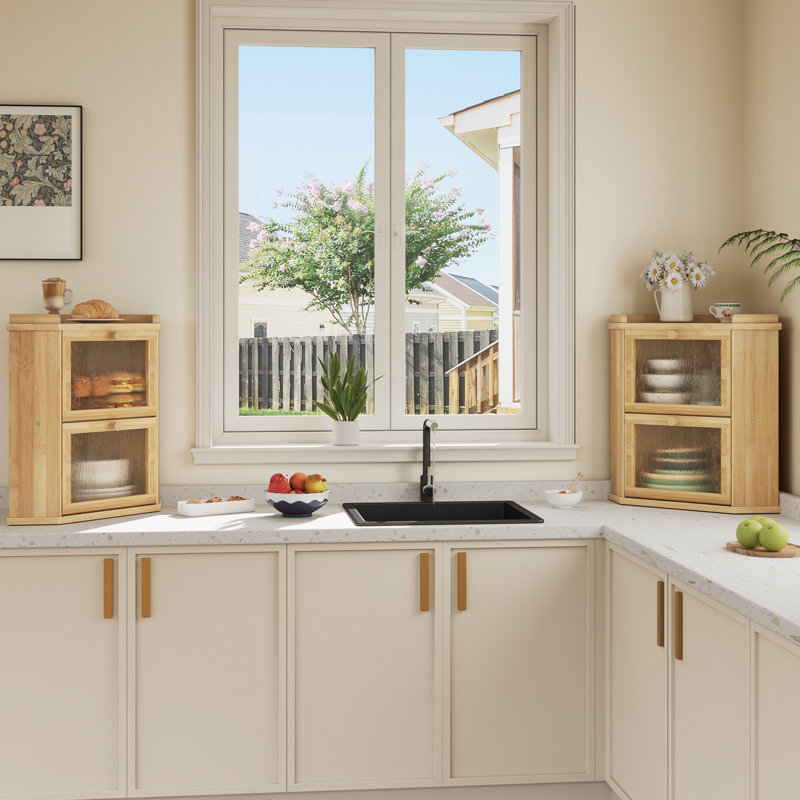 Bread Box, Bamboo Bread Container, 2-tier Bread Bin