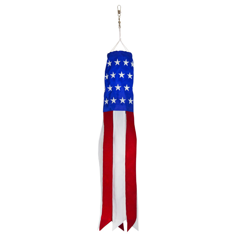 18-Inch Patriotic Stars and Stripes Hanging Windsock