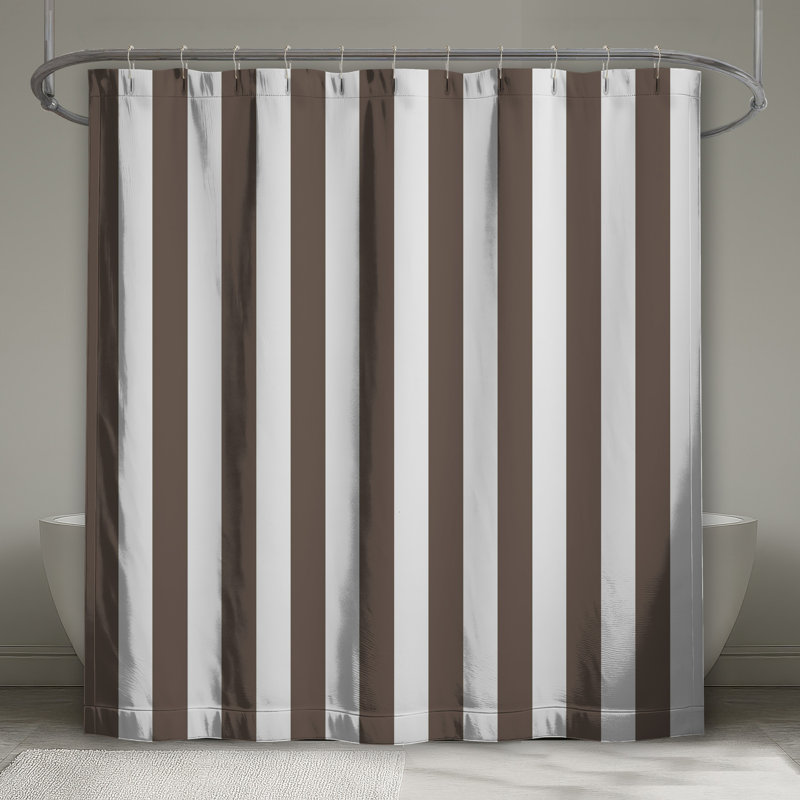 Brown Vertical Stripes Shower Curtains Extra Long, L 70 po x H 84 po