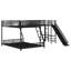 Lit superposé en L avec lit mezzanine, bureau intégré et glissade