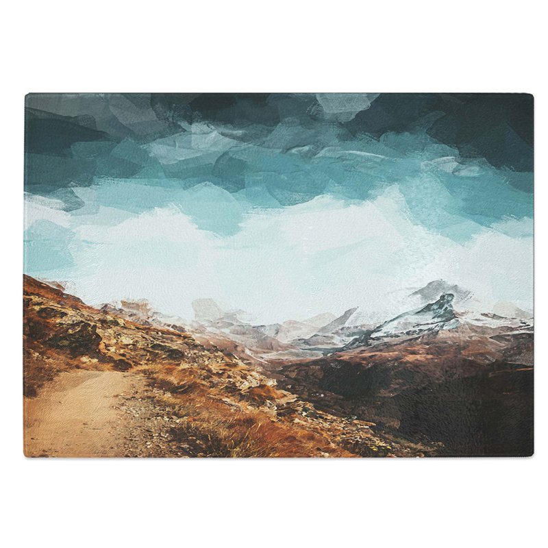 Glass Matterhorn Mountain Switzerland Abstract Art Chopping Board, 39 cm W x 28.5 cm L