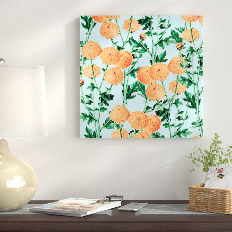 « summer fleuri », reproduction d’impression sur toile, H 12 po x l 12 po x P 0,75 po, Toile tendue, Pas de tapis