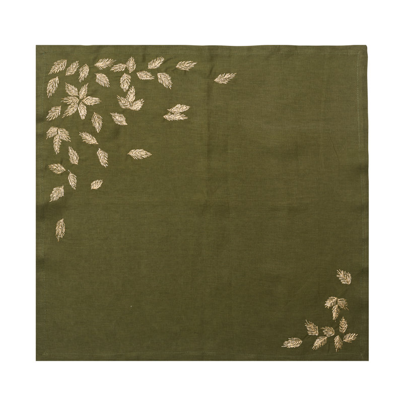 Gilded Breeze Napkin, Olive/Gold