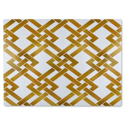 Geometric Chain Glass Chopping Board