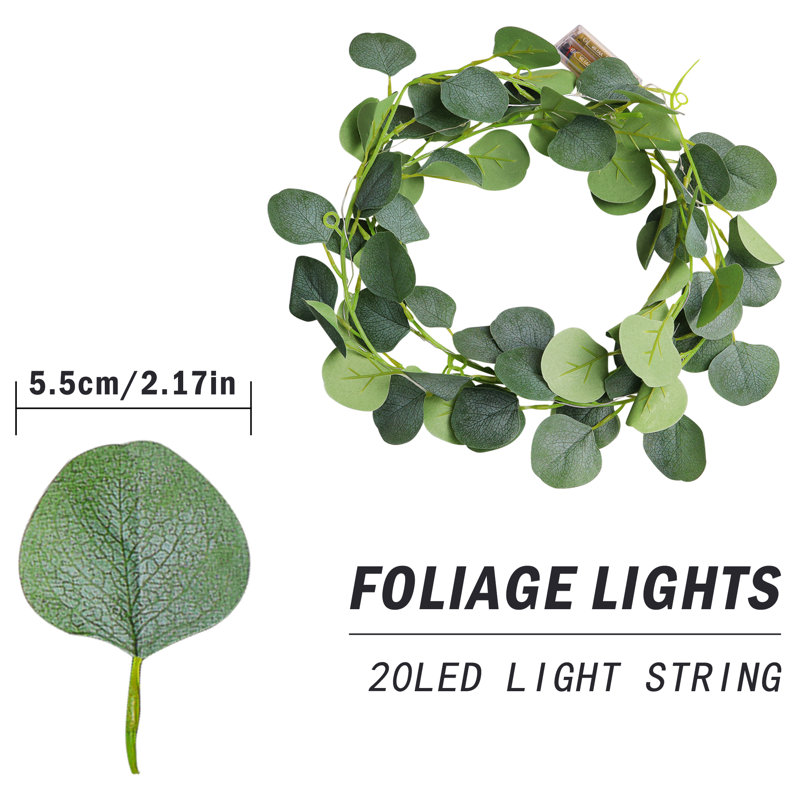2.17'' in. Lighted Faux Eucalyptus Garland