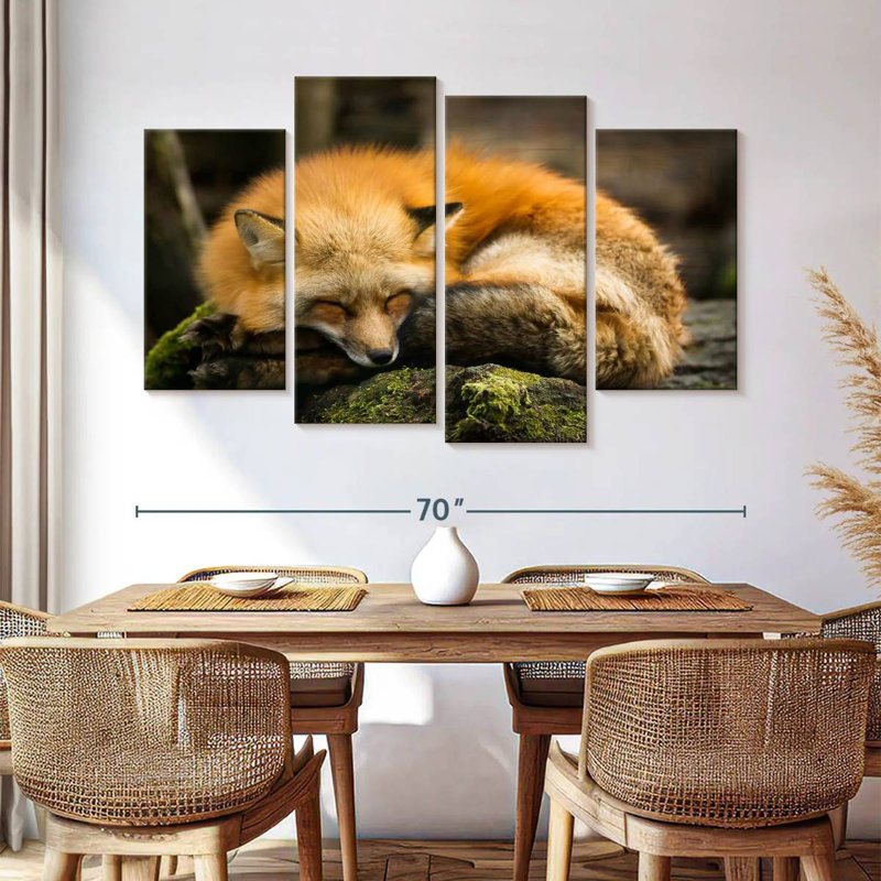 Brampt Sleeping Yellow Fox, 42" H x 68" W