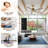 52" Modern Farmhouse Brass Ceiling Fan With Remote Control 5 Wood Blades 6 Speeds Reversible DC Motor No Light