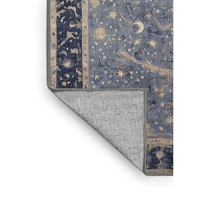 Machine Washable Gray Area Rug, Square 8'