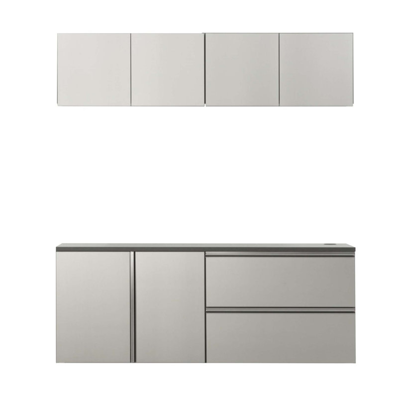 Nova Series 64 po X P 72 po H 20 po D Armoire de garage métallique avec fermeture en douceur et rangement profond, parfaite pour les ateliers modernes