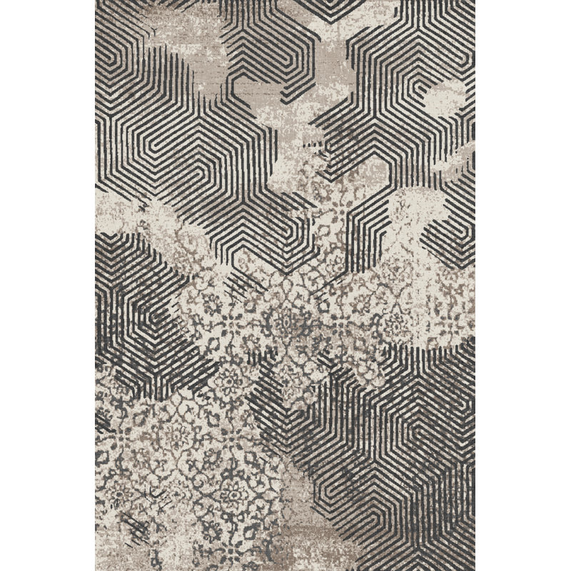 Tapis intérieur / extérieur Khaylah, Rectangle 5 pi x 7 pi 7 po