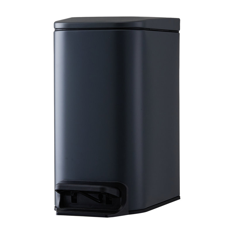 Stainless Steel 6 Litre Step On Waste Basket, Grey