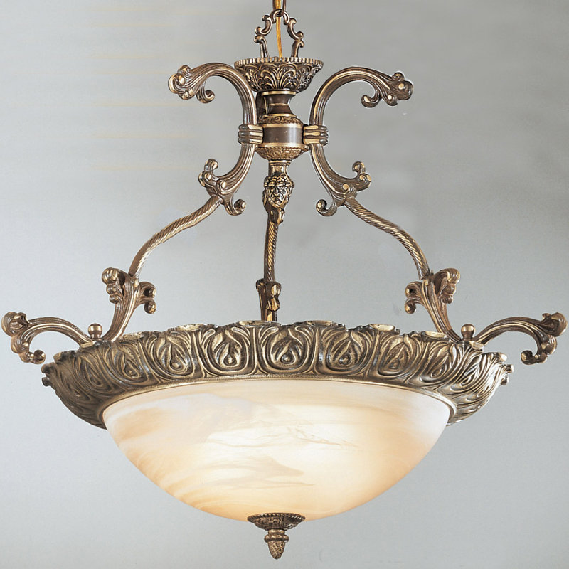 Luminaire suspendu bol 4 lumières unique Montego Bay, Bronze romain